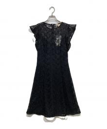 MICHAEL KORS（マイケル・コース）の古着「フローラルレースワンピース / Floral Lace Flounce-Sleeve Dress」｜ブラック