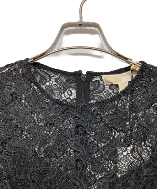 MICHAEL KORS（マイケル・コース）MICHAEL KORS (マイケルコース) フローラルレースワンピース / Floral Lace Flounce-Sleeve Dress ブラック サイズ:2 未使用品の古着・服飾アイテム