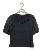 TO BE CHICトゥービーシック）の古着「ビジュー装飾ニット」｜ブラック