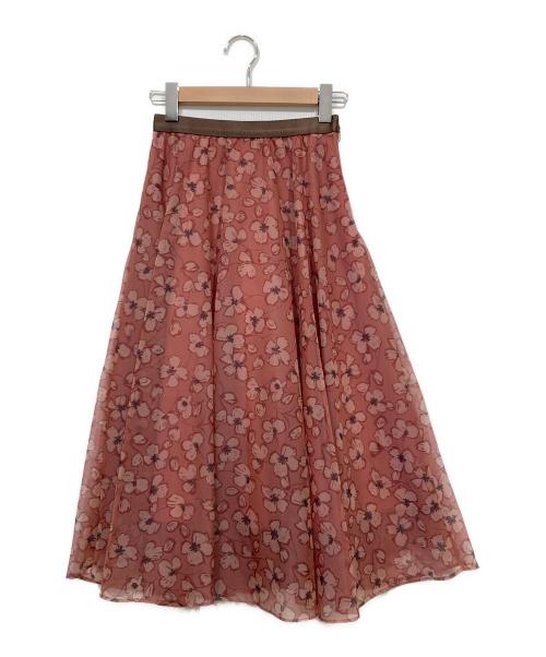 EPOCA（エポカ）EPOCA (エポカ) トランスペアレントフィオーレ オーガンジースカート ピンク サイズ:38の古着・服飾アイテム