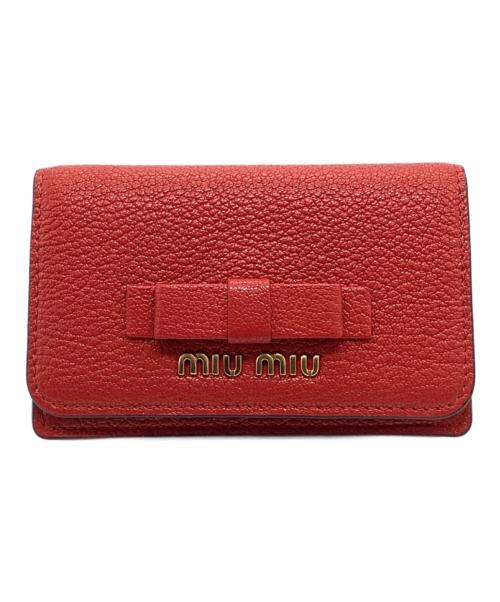 MIU MIU（ミュウミュウ）MIU MIU (ミュウミュウ) カードケース レッドの古着・服飾アイテム