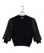 FRAY IDフレイ アイディー）の古着「シフォンスリーブニットPO」｜ブラック