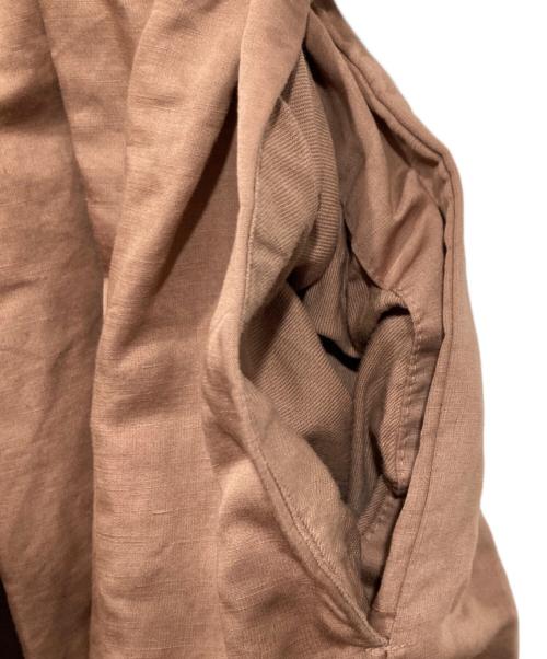 nest Robe（ネストローブ）nest Robe (ネストローブ) リネンコットンギャザーワイドスカート ブラウン サイズ:Freeの古着・服飾アイテム