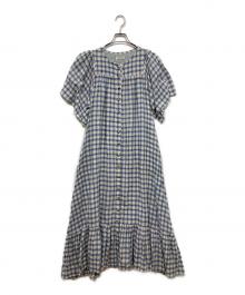saruche（サルーチェ）の古着「チェックワンピース」｜ブルー×ホワイト
