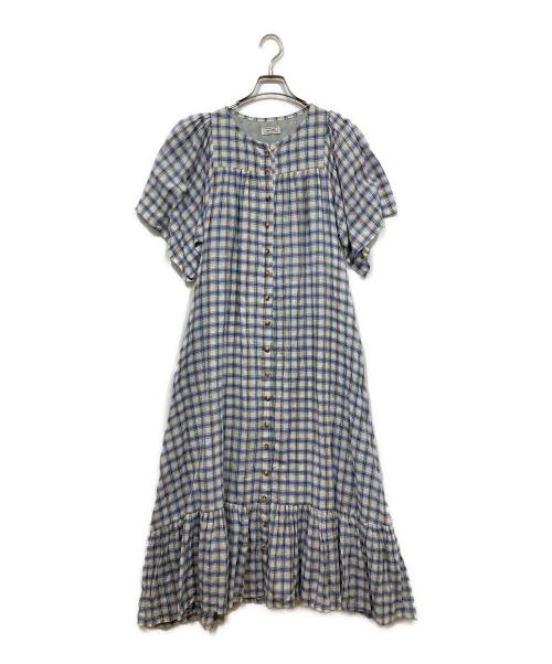 saruche（サルーチェ）saruche (サルーチェ) チェックワンピース ブルー×ホワイト サイズ:サイズ表記なしの古着・服飾アイテム
