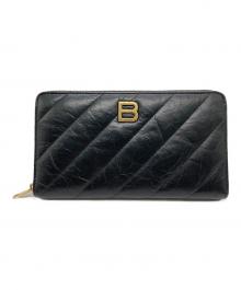 BALENCIAGA（バレンシアガ）の古着「Crushコンチネンタルウォレット」｜ブラック