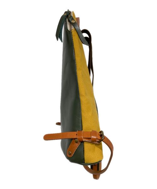 KAGUYAMA KABAN（カグヤマ カバン）kaguyama kaban (カグヤマ カバン) リュック / 革と帆布のお出かけリュック グリーン×イエローの古着・服飾アイテム