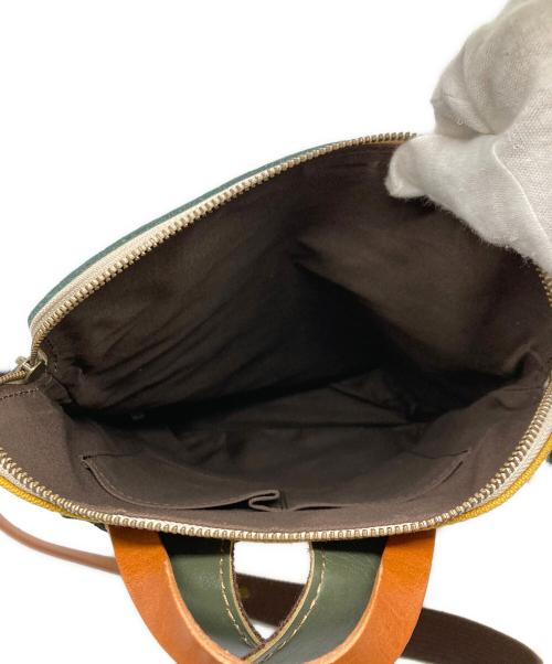 KAGUYAMA KABAN（カグヤマ カバン）kaguyama kaban (カグヤマ カバン) リュック / 革と帆布のお出かけリュック グリーン×イエローの古着・服飾アイテム