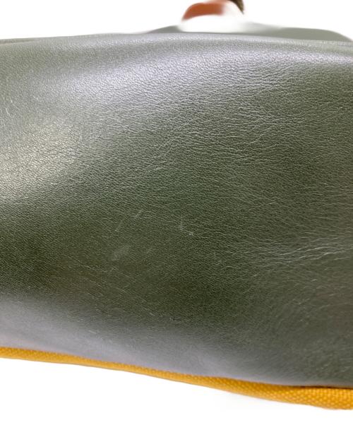 KAGUYAMA KABAN（カグヤマ カバン）kaguyama kaban (カグヤマ カバン) リュック / 革と帆布のお出かけリュック グリーン×イエローの古着・服飾アイテム