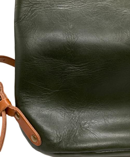 KAGUYAMA KABAN（カグヤマ カバン）kaguyama kaban (カグヤマ カバン) リュック / 革と帆布のお出かけリュック グリーン×イエローの古着・服飾アイテム