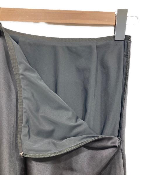 Mila Owen（ミラオーウェン）Mila Owen (ミラオーウェン) ウエストグログランサテンナロースカート グレーの古着・服飾アイテム