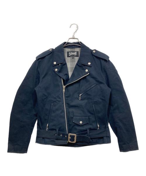 Schott（ショット）Schott (ショット) コットンダブルライダースジャケット ネイビー サイズ:40の古着・服飾アイテム