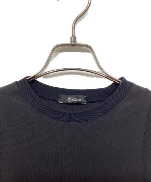 edition（エディション）edition (エディション) 30/2EGIL コットン ノースリーブロングワンピース ブラック サイズ:Fの古着・服飾アイテム