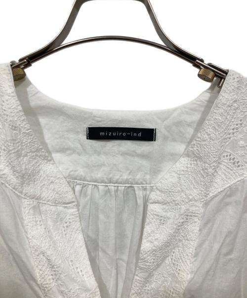 mizuiro-ind（ミズイロインド）mizuiro-ind (ミズイロインド) コットンブラウスワンピース ホワイト サイズ:Freeの古着・服飾アイテム
