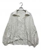 ROSIEEロージー）の古着「リネンストライプシャツ / 綿麻ストライプブラウス」｜ホワイト