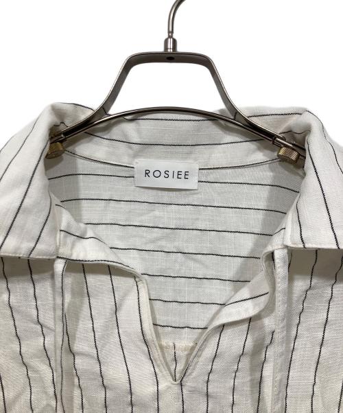 ROSIEE（ロージー）ROSIEE (ロージー) リネンストライプシャツ / 綿麻ストライプブラウス ホワイト サイズ:Fの古着・服飾アイテム