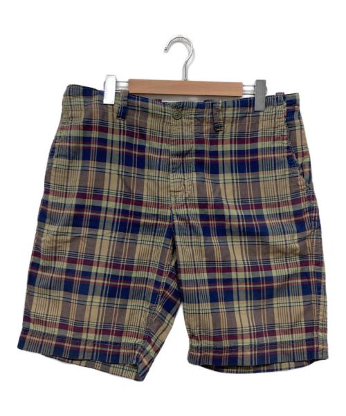 GAP（ギャップ）GAP (ギャップ) チェックハーフパンツ ベージュ×ネイビー サイズ:Lの古着・服飾アイテム