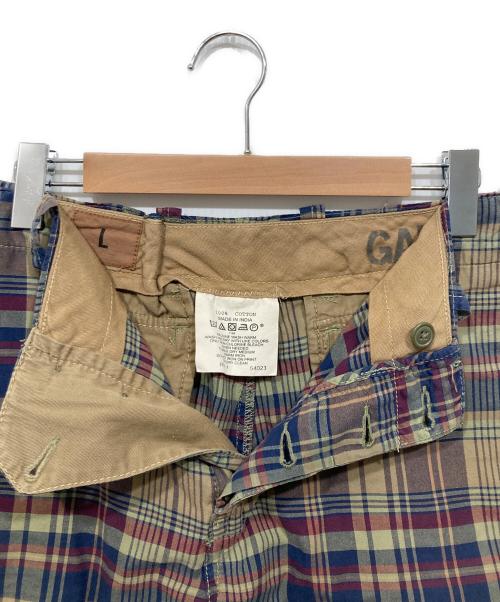 GAP（ギャップ）GAP (ギャップ) チェックハーフパンツ ベージュ×ネイビー サイズ:Lの古着・服飾アイテム
