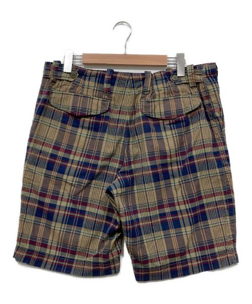 GAP（ギャップ）GAP (ギャップ) チェックハーフパンツ ベージュ×ネイビー サイズ:Lの古着・服飾アイテム