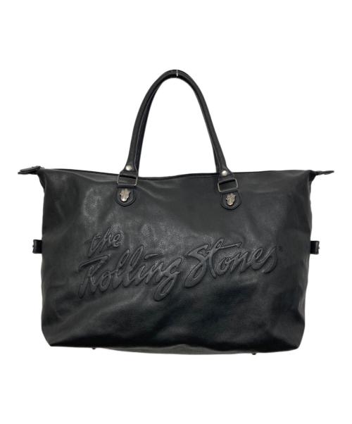 THE ROLLING STONES（ザ ローリングストーンズ）the rolling stones (ザ ローリングストーンズ) フェイクレザートートバッグ ブラックの古着・服飾アイテム