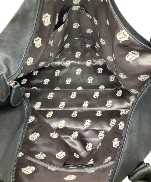 THE ROLLING STONES（ザ ローリングストーンズ）the rolling stones (ザ ローリングストーンズ) フェイクレザートートバッグ ブラックの古着・服飾アイテム