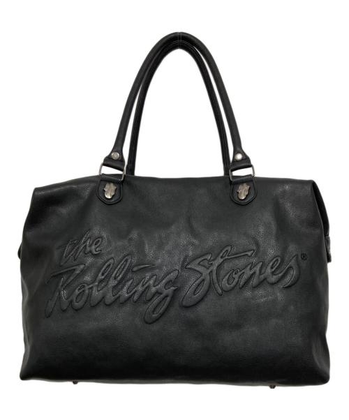 THE ROLLING STONES（ザ ローリングストーンズ）the rolling stones (ザ ローリングストーンズ) フェイクレザートートバッグ ブラックの古着・服飾アイテム