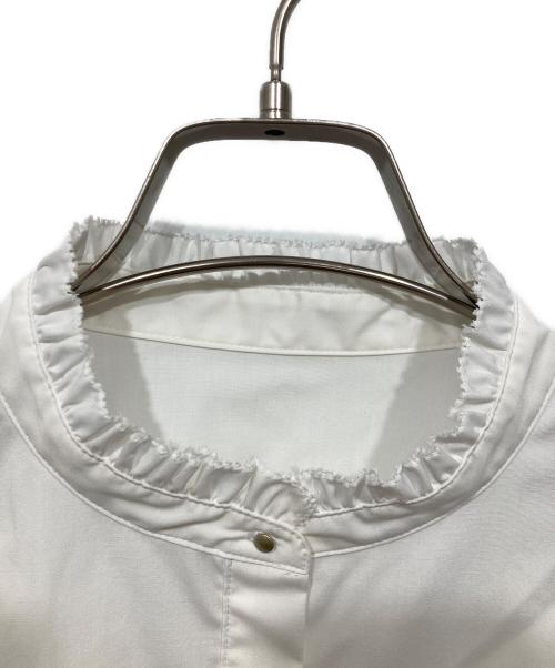 green label relaxing（グリーンレーベルリラクシング）green label relaxing (グリーンレーベルリラクシング) フレアスリーブ クロップド シャツ ―マシンウォッシャブル・UVカット― グレー サイズ:freeの古着・服飾アイテム