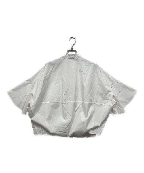 green label relaxing（グリーンレーベルリラクシング）green label relaxing (グリーンレーベルリラクシング) フレアスリーブ クロップド シャツ ―マシンウォッシャブル・UVカット― グレー サイズ:freeの古着・服飾アイテム