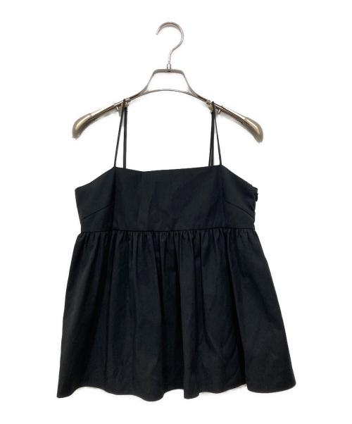 Noble（ノーブル）Noble (ノーブル) ハイカウントクロスギャザーキャミソール ブラック サイズ:サイズ表記なしの古着・服飾アイテム