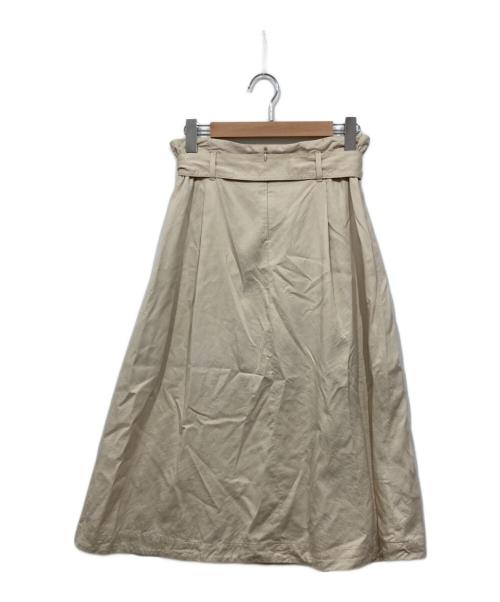 BALLSEY（ボールジィ）BALLSEY (ボールジィ) セルロースツイル ベルテッドフレアスカート ベージュ サイズ:36の古着・服飾アイテム