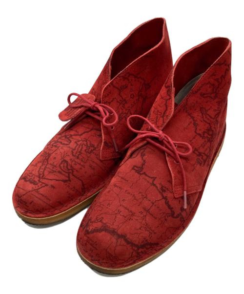 CLARKS（クラークス）CLARKS (クラークス) SUPREME (シュプリーム) デザートブーツ / Desert Map Suede Desert Boot レッド サイズ:101cm (W40)の古着・服飾アイテム