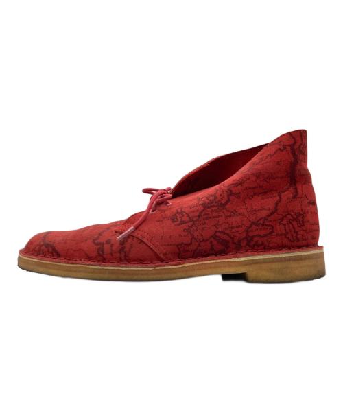 CLARKS（クラークス）CLARKS (クラークス) SUPREME (シュプリーム) デザートブーツ / Desert Map Suede Desert Boot レッド サイズ:101cm (W40)の古着・服飾アイテム