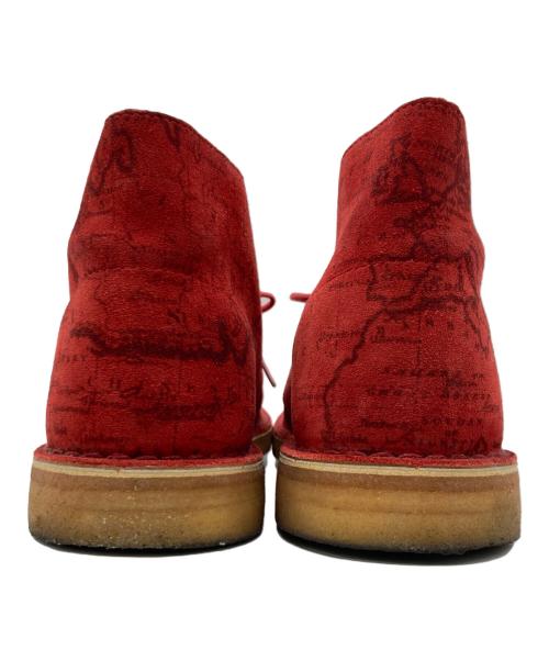 CLARKS（クラークス）CLARKS (クラークス) SUPREME (シュプリーム) デザートブーツ / Desert Map Suede Desert Boot レッド サイズ:101cm (W40)の古着・服飾アイテム