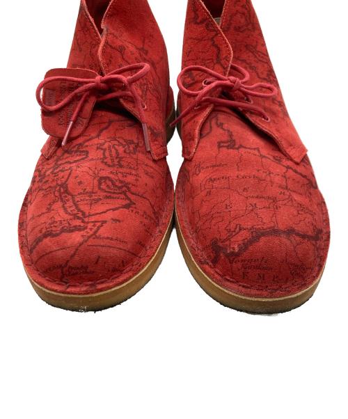 CLARKS（クラークス）CLARKS (クラークス) SUPREME (シュプリーム) デザートブーツ / Desert Map Suede Desert Boot レッド サイズ:101cm (W40)の古着・服飾アイテム