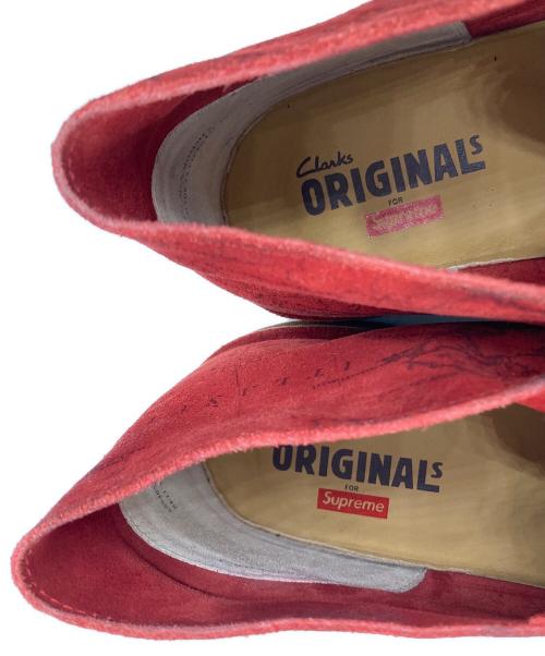 CLARKS（クラークス）CLARKS (クラークス) SUPREME (シュプリーム) デザートブーツ / Desert Map Suede Desert Boot レッド サイズ:101cm (W40)の古着・服飾アイテム