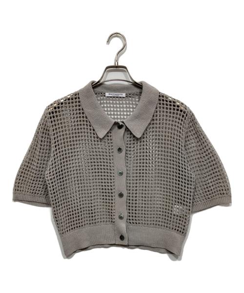 BEAUTY&YOUTH（ビューティーアンドユース）BEAUTY&YOUTH (ビューティーアンドユース) メッシュポロニットショートスリーブカーディガン グレー サイズ:サイズ表記なしの古着・服飾アイテム