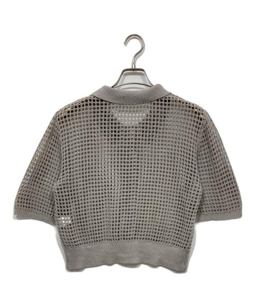 BEAUTY&YOUTH（ビューティーアンドユース）BEAUTY&YOUTH (ビューティーアンドユース) メッシュポロニットショートスリーブカーディガン グレー サイズ:サイズ表記なしの古着・服飾アイテム