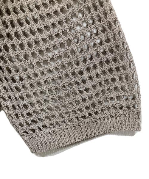 BEAUTY&YOUTH（ビューティーアンドユース）BEAUTY&YOUTH (ビューティーアンドユース) メッシュポロニットショートスリーブカーディガン グレー サイズ:サイズ表記なしの古着・服飾アイテム