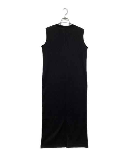 nano・universe（ナノ・ユニバース）nano・universe (ナノ・ユニバース) ヘンリーネック ドライテレコ ワンピース ブラック サイズ:Sの古着・服飾アイテム