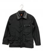 C.P COMPANYシーピーカンパニー）の古着「レザー切替ナイロンモーターサイクルジャケット」｜ブラック