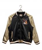 pandiesta japanパンディエスタ ジャパン）の古着「ライダースカジャン」｜ブラック×ベージュ