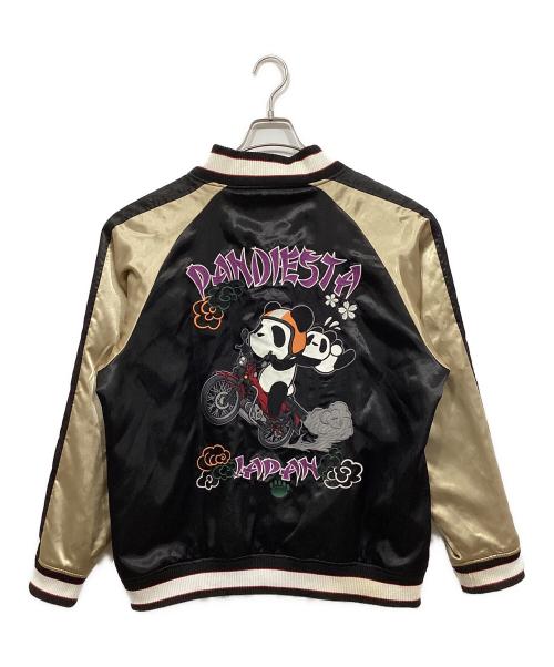 pandiesta japan（パンディエスタ ジャパン）PANDIESTA JAPAN (パンディエスタ ジャパン) ライダースカジャン ブラック×ベージュ サイズ:XLの古着・服飾アイテム