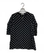 JOURNAL STANDARDジャーナルスタンダード）の古着「IPEKER/ボーダータックハーフスリーブブラウス」｜ネイビー