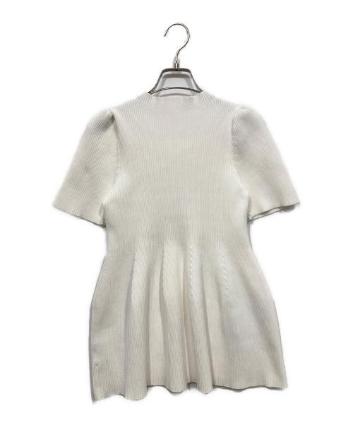 CELFORD（セルフォード）CELFORD (セルフォード) 半袖ペプラムニットプルオーバー ホワイト サイズ:36の古着・服飾アイテム