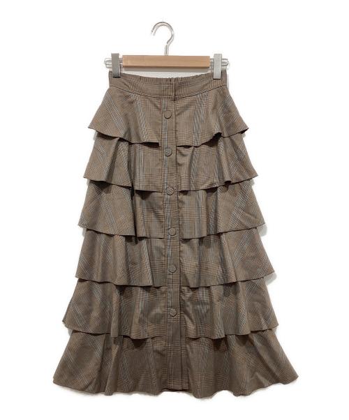 furfur（ファーファー）FURFUR (ファーファー) ティアードフリルスカート ベージュ サイズ:Fの古着・服飾アイテム