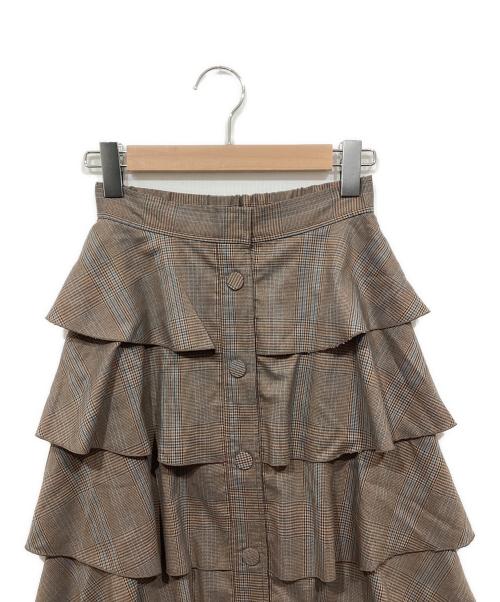 furfur（ファーファー）FURFUR (ファーファー) ティアードフリルスカート ベージュ サイズ:Fの古着・服飾アイテム