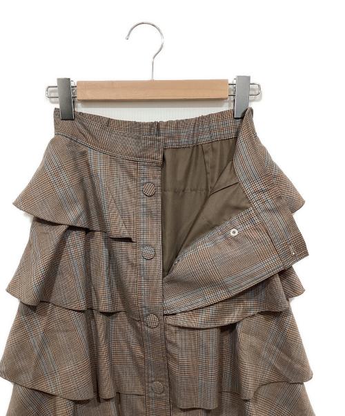 furfur（ファーファー）FURFUR (ファーファー) ティアードフリルスカート ベージュ サイズ:Fの古着・服飾アイテム