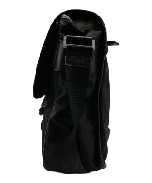 PRADA（プラダ）PRADA (プラダ) ナイロンフラップショルダーバッグ ブラックの古着・服飾アイテム