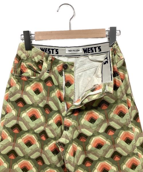 united wallpaper（ユナイテッドウォールペーパー）united wallpaper (ユナイテッドウォールペーパー) WESTOVERALLS (ウエストオーバーオールズ) 884B Modern ユナイテッドウォールペーパーフレアパンツ グリーン サイズ:W26の古着・服飾アイテム