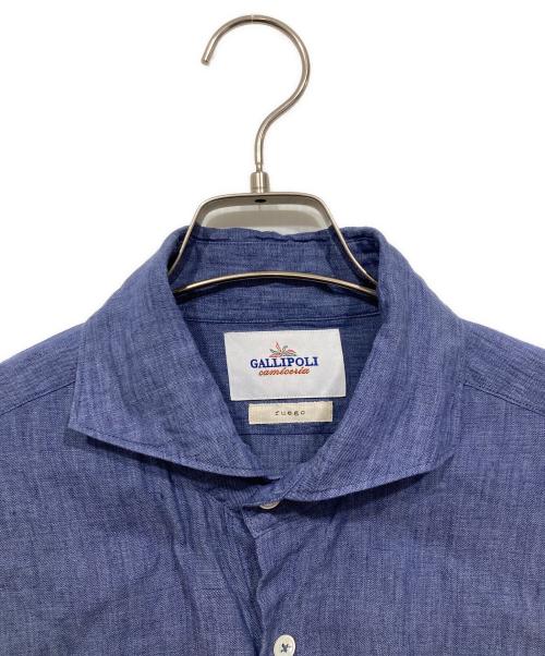 GALLIPOLI camiceria（ガリポリ カミチェリア）GALLIPOLI camiceria (ガリポリ カミチェリア) ピュアリネンシャツ ブルー サイズ:50の古着・服飾アイテム